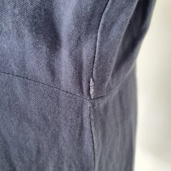 Princess Highway Celeste Blue Linen Blend Puff Sleeve Midi Dress Size 14 - Picture 8 of 8